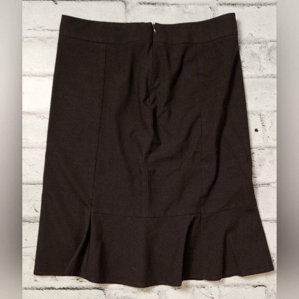 Jacob Brown Ruffle Hem Pencil Skirt Business Casual Career Size 6
